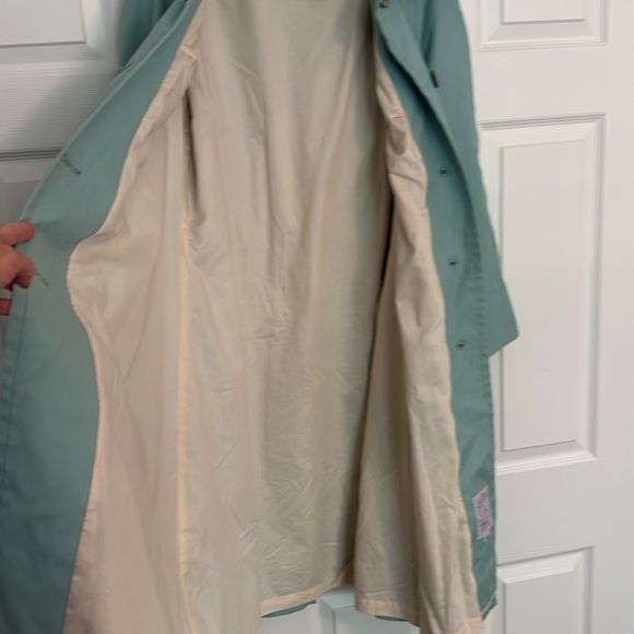 Vintage 70s 80s London Fog Trench Coat Women’s Turquoise Lined - Picture 10 of 11